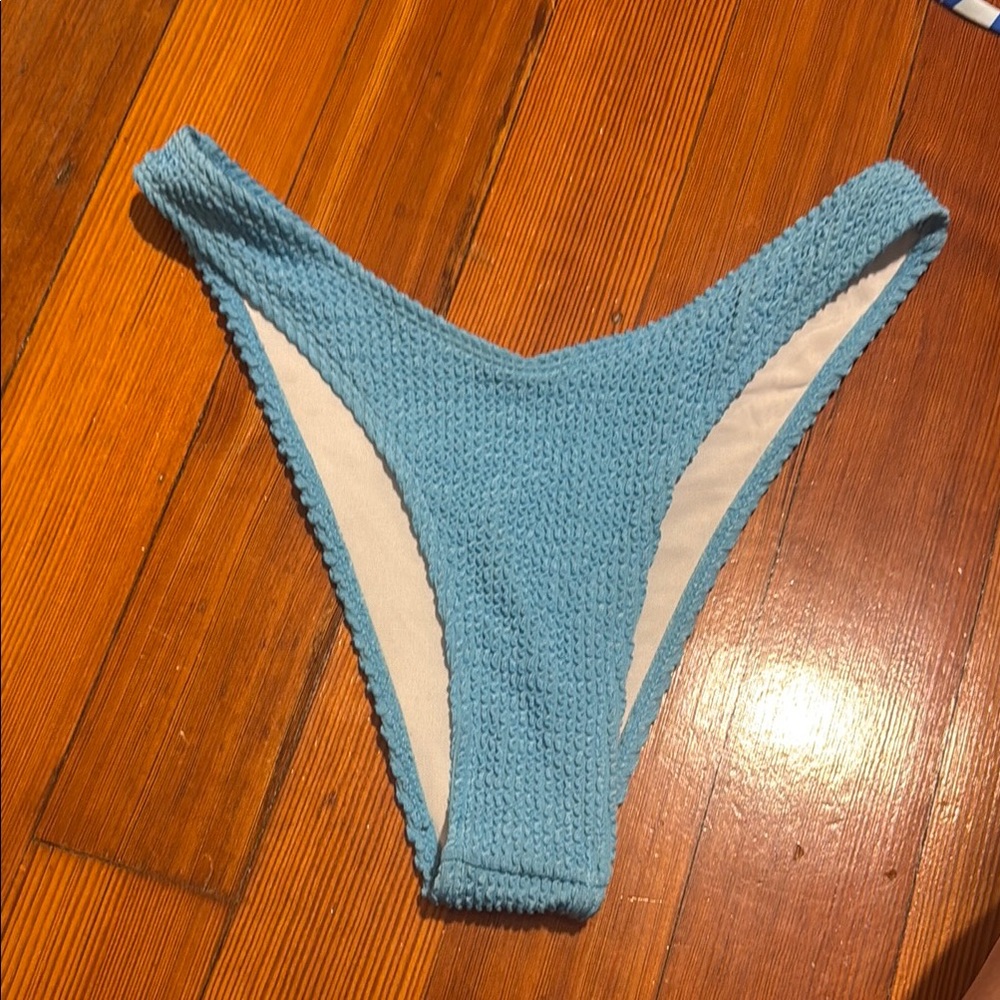 SHEIN Blue Textured Bikini Bottom